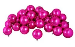 Northlight 60ct Shiny Pink Magenta Shatterproof Ball Ornaments