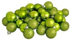 Northlight 60ct Shatterproof Kiwi Green 4-Finish Ball Ornaments 7 Northlight 60ct Shatterproof Kiwi Green 4-Finish Ball Ornaments -Northlight 28529 31754361 1