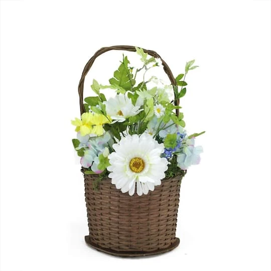 Northlight 14.5" Lakeside Blue & White Silk Artificial Spring Floral Arrangement 3 Northlight 14.5" Lakeside Blue & White Silk Artificial Spring Floral Arrangement