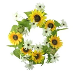 Northlight 22" Yellow Sunflower & White Daisy Floral Wreath 5 Northlight 22" Yellow Sunflower & White Daisy Floral Wreath -Northlight 28529 32011355 u 1