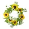 Northlight 22" Yellow Sunflower & White Daisy Floral Wreath -Northlight 28529 32011355 u
