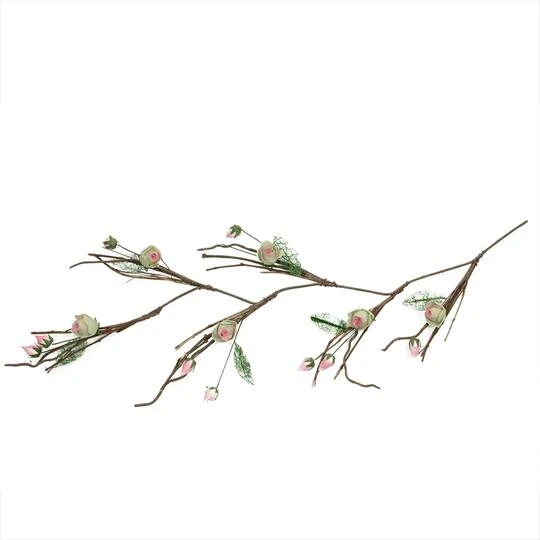 Northlight 4ft. Brown Cream & Pink Spring Floral Garland 4 Northlight 4ft. Brown Cream & Pink Spring Floral Garland - Image 2