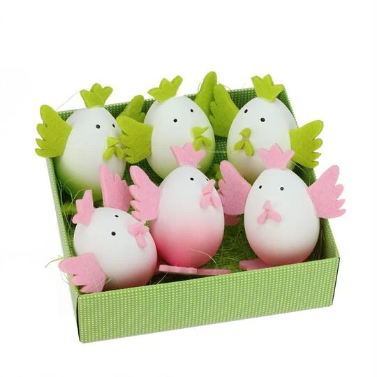 Northlight Set Of 6 Pink And Green Easter Egg Chicken Decorations 4 Northlight Set Of 6 Pink And Green Easter Egg Chicken Decorations - Image 2