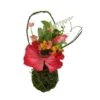 Northlight 12" Red Poppy & Orange Wildflower Decorative Hanging Basket
