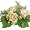 Northlight Pink & Green Hydrangea & Berry Hurricane Glass Candle Holder