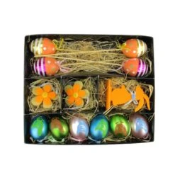Northlight Set Of 13 Multicolor Easter Egg, Flower & Bunny Spring Decorations