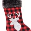 Northlight 20.5" Alpine Chic Shepherd's Check Reindeer Stocking
