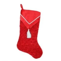 Northlight 20.5" Quilted Red V-Cuff Christmas Stocking