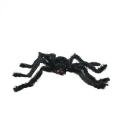 Northlight 24" Black Fuzzy Spooky Spider With Red Eyes Halloween Table Top Decoration