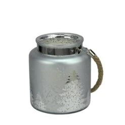 Northlight 8" Reindeer & Tree Silhouette Pillar Candle Holder With Handle -Northlight 28529 32256736 1