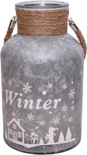 Northlight 12" Silver Winter Scene Christmas Pillar Candle Lantern 5 Northlight 12" Silver Winter Scene Christmas Pillar Candle Lantern - Image 3