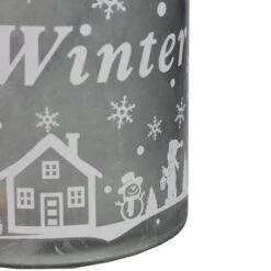 Northlight 10" Silver Winter Scene Christmas Pillar Candle Lantern -Northlight 28529 32256970 3