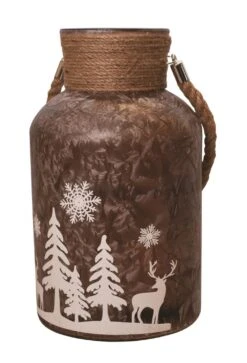 Northlight 12" Brown Winter Scene Christmas Pillar Candle Lantern 8 Northlight 12" Brown Winter Scene Christmas Pillar Candle Lantern -Northlight 28529 32256972 1