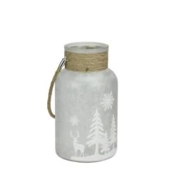 Northlight 10" Clear Winter Scene Christmas Pillar Candle Lantern