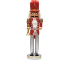 Northlight 14" Wooden Nutcracker With Horn