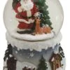 Northlight 5.5" Santa Claus With Christmas Tree & Reindeer Swirling Snow Globe
