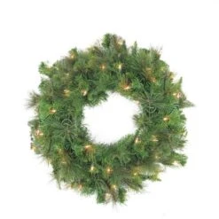 Northlight 36" Pre-Lit Canyon Pine Artificial Wreath With Clear Lights -Northlight 28529 32270535 1