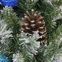 Northlight 24" Teal & Silver Ball Flocked With Pinecones Artificial Wreath 8 Northlight 24" Teal & Silver Ball Flocked With Pinecones Artificial Wreath -Northlight 28529 32275673 2