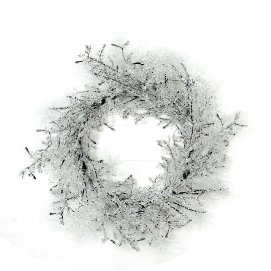Northlight 22" Clear Ice & Snowflakes Black Twigs Wreath 3 Northlight 22" Clear Ice & Snowflakes Black Twigs Wreath