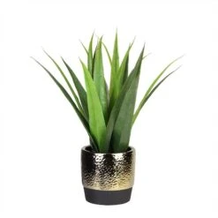 Northlight 17" Green Artificial Agave In Hammered Gold Look Ceramic Pot -Northlight 28529 32556010 4 u 1