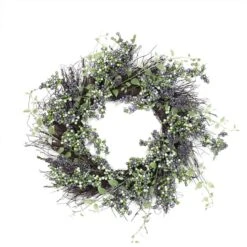 Northlight 22" Plum Purple & White Berry Wreath