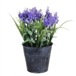 Northlight Lavender Arrangement In Distressed Blue Pot