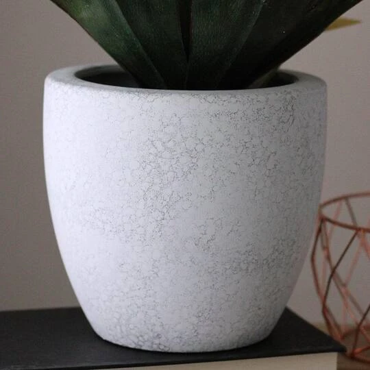 Northlight 13" GreenArtificial Agave In Weathered White Ceramic Pot 6 Northlight 13" GreenArtificial Agave In Weathered White Ceramic Pot - Image 4