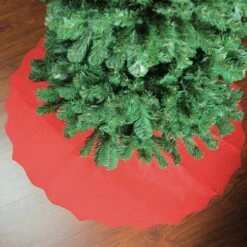 Northlight Christmas Tree Skirt With Scalloped Edge- 38" - Red -Northlight 286336758164080