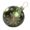 Northlight LED Lighted Commercial Grade Christmas Ball Ornament Decoration With Snowflakes - 18" - Green -Northlight 28677588128416