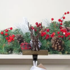 Northlight 7.5" Brown Marbled Buck Deer Head Christmas Stocking Holder 11 Northlight 7.5" Brown Marbled Buck Deer Head Christmas Stocking Holder -Northlight 28677589820064