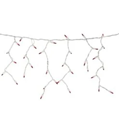 Northlight Mini Incandescent Icicle Christmas Lights - Red - 3.5' White Wire - 100ct 12 Northlight Mini Incandescent Icicle Christmas Lights - Red - 3.5' White Wire - 100ct -Northlight 28677885911712