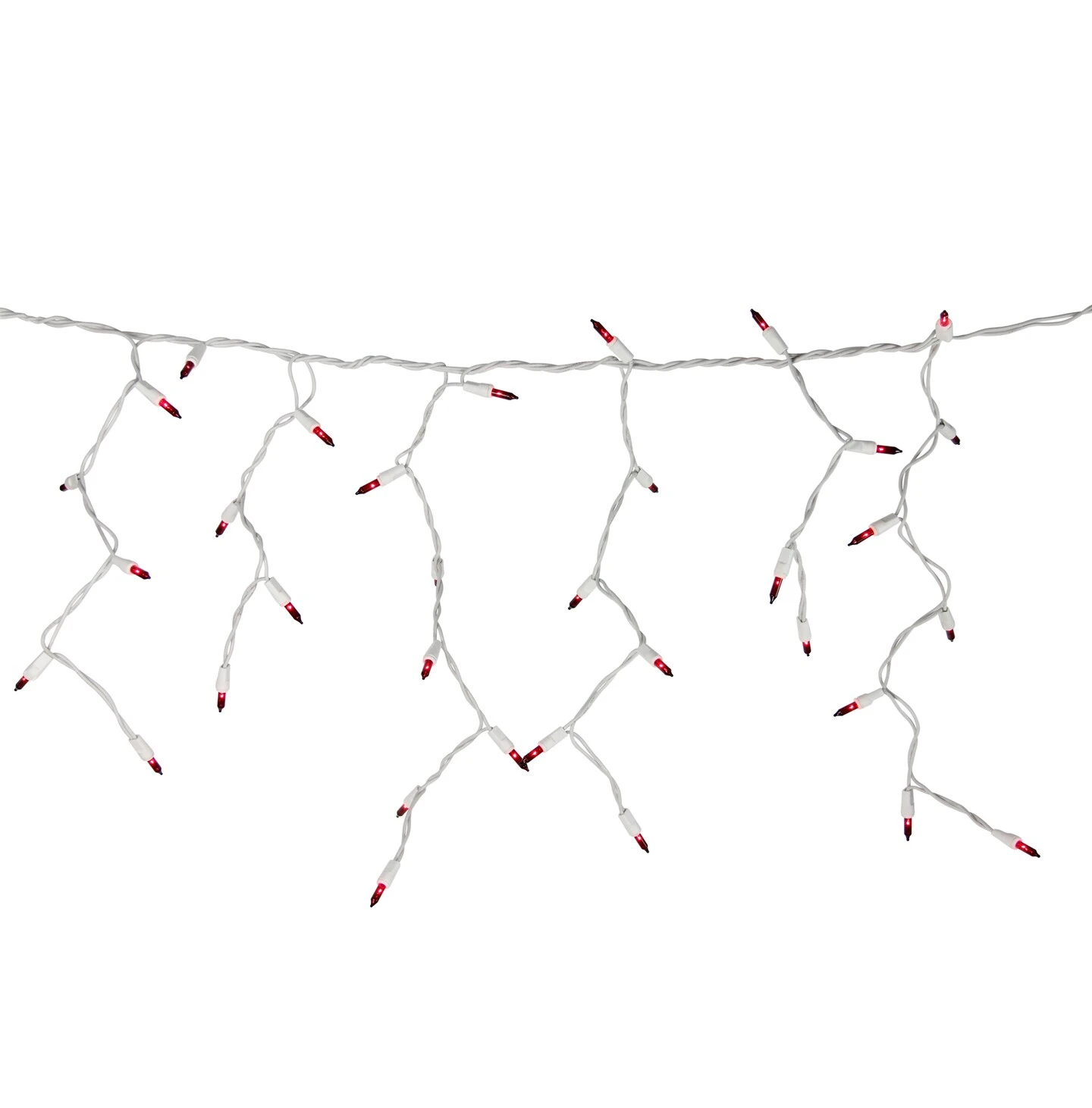 Northlight Mini Incandescent Icicle Christmas Lights - Red - 3.5' White Wire - 100ct 6 Northlight Mini Incandescent Icicle Christmas Lights - Red - 3.5' White Wire - 100ct - Image 4