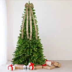 Northlight 48" X 10" Burlap And Gold Scroll 16 Loop Christmas Bow Decoration Brown -Northlight 28678013444768