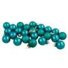 Northlight 24ct Shiny And Matte Teal Green Glass Ball Christmas Ornaments 1" (25mm) -Northlight 28678097855136