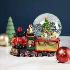 Northlight Elf Train Musical Christmas Snow Globe - 8" Red -Northlight 28678101668512