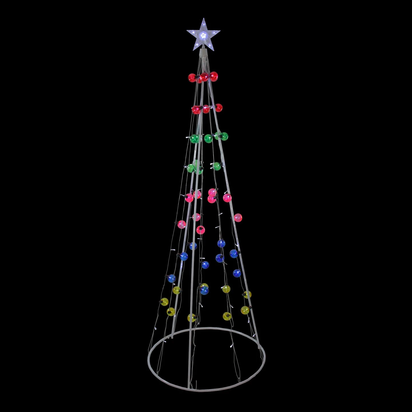 Northlight Lighted Show Cone Christmas Tree Outdoor Decoration - 6' - Multicolor 4 Northlight Lighted Show Cone Christmas Tree Outdoor Decoration - 6' - Multicolor - Image 2