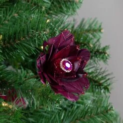 Northlight 20.75" Deep Red Feather Peony Artificial Christmas Floral Pick 10 Northlight 20.75" Deep Red Feather Peony Artificial Christmas Floral Pick -Northlight 28678319628960