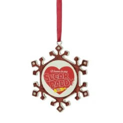 Northlight Snowflake "Sugar Daddy" Candy Logo Christmas Ornament - 3.5" - Red And Silver 11 Northlight Snowflake "Sugar Daddy" Candy Logo Christmas Ornament - 3.5" - Red And Silver -Northlight 28678880617120 2
