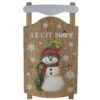 Northlight 24” Let It Snow Wooden Sled Snowman And Snowflakes Wall Sign Brown -Northlight 28679015883424