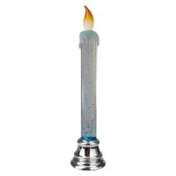 Northlight LED Glittered Flameless Christmas Candle - 9.25" Clear -Northlight 28679240802976 1