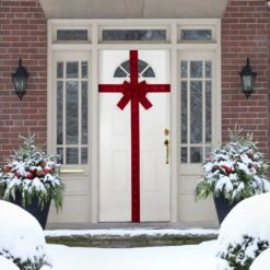 Northlight 14' Pre-Lit Battery Operated Red Velvet Christmas Door Bow 12 Northlight 14' Pre-Lit Battery Operated Red Velvet Christmas Door Bow -Northlight 28679582257824