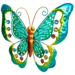 Northlight Green Metal Butterfly Outdoor Garden Wall Hanging - 12" 13 Northlight Green Metal Butterfly Outdoor Garden Wall Hanging - 12" -Northlight 292348068443152