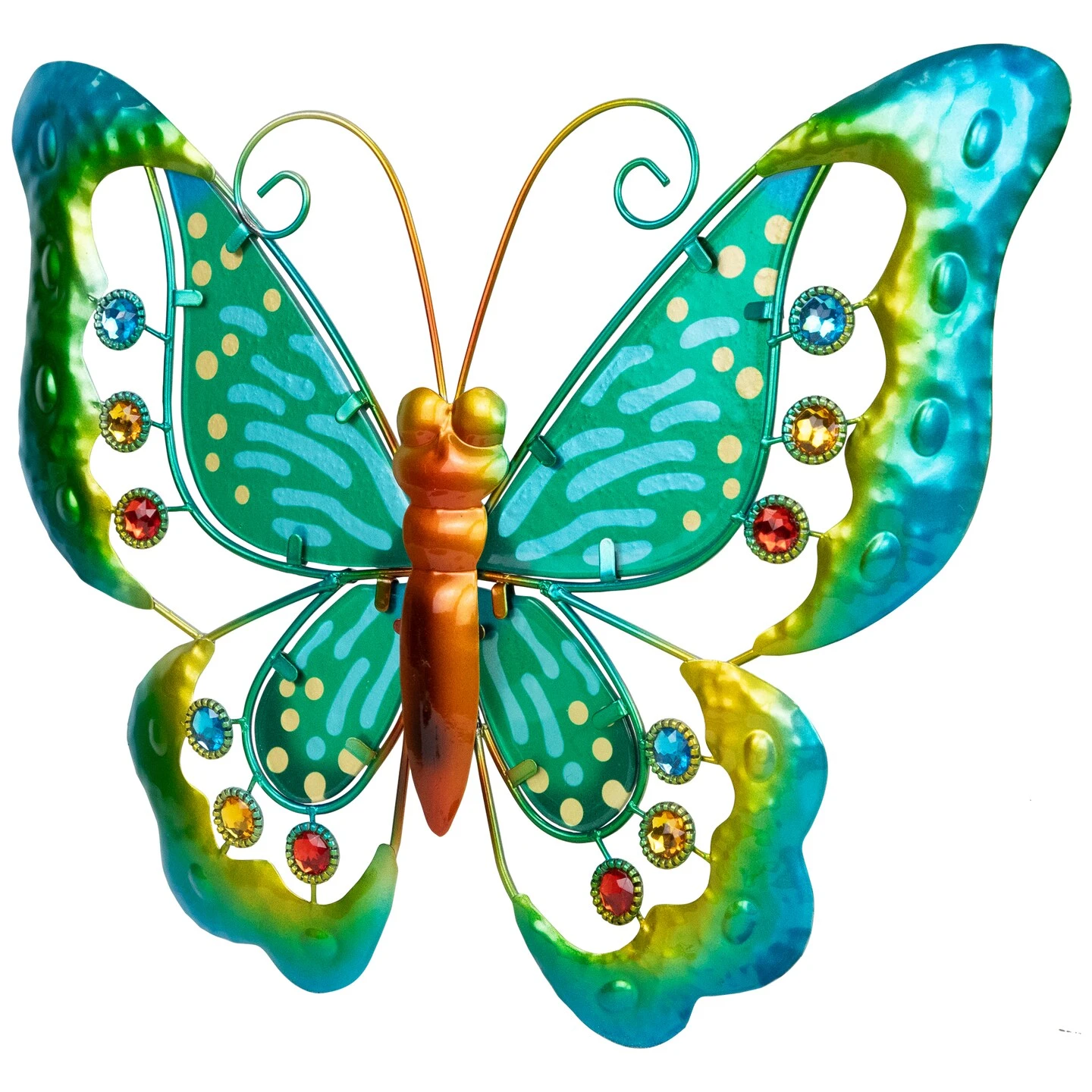 Northlight Green Metal Butterfly Outdoor Garden Wall Hanging - 12" 6 Northlight Green Metal Butterfly Outdoor Garden Wall Hanging - 12" - Image 4