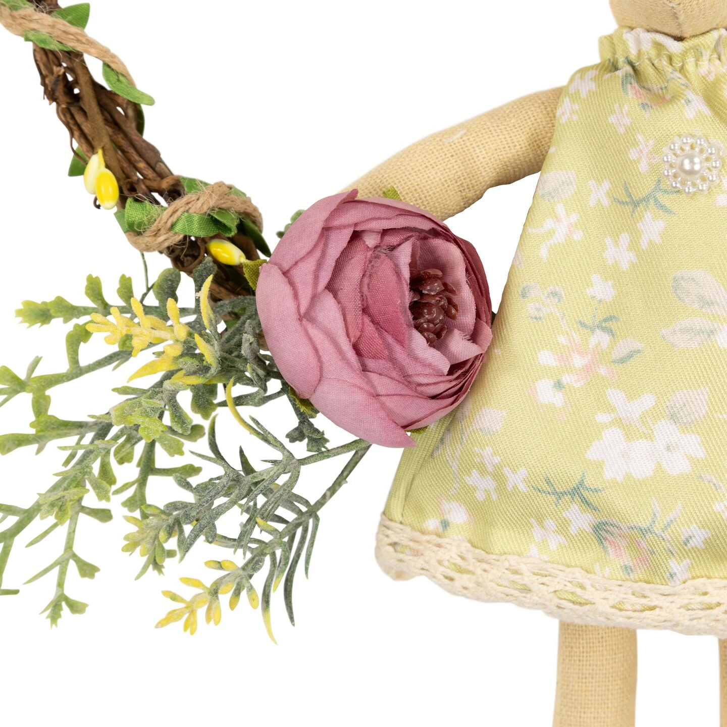 Northlight Girl Bunny Artificial Floral Easter Wreath - 10" - Green Yellow 8 Northlight Girl Bunny Artificial Floral Easter Wreath - 10" - Green Yellow - Image 6