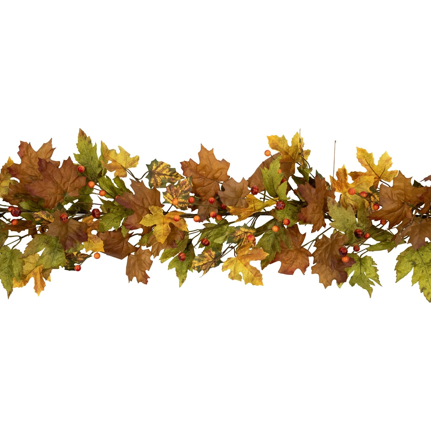 Northlight Maple Leaves And Berries Artificial Fall Harvest Garland - 5' X 8" - Unlit Brown 7 Northlight Maple Leaves And Berries Artificial Fall Harvest Garland - 5' X 8" - Unlit Brown - Image 5