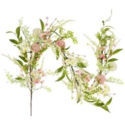 Northlight Hydrangea And Berry Floral Spring Garland - 5' - Pink And White -Northlight 292349071854608