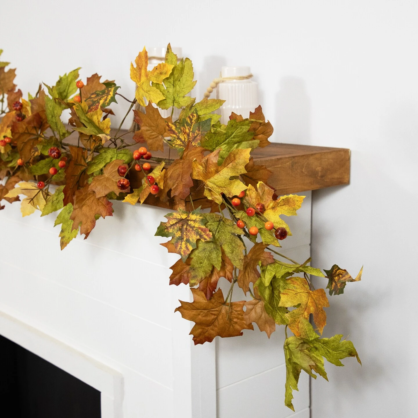 Northlight Maple Leaves And Berries Artificial Fall Harvest Garland - 5' X 8" - Unlit Brown 6 Northlight Maple Leaves And Berries Artificial Fall Harvest Garland - 5' X 8" - Unlit Brown - Image 4