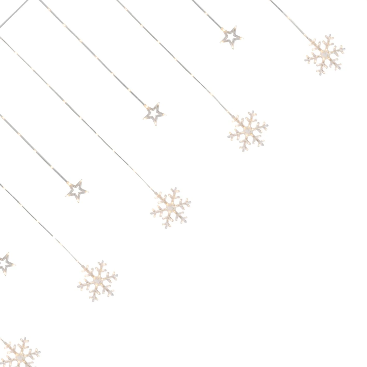 Northlight LED Star And Snowflake Window Curtain Christmas Lights - Clear - 4.75' Clear Wire - 250ct 6 Northlight LED Star And Snowflake Window Curtain Christmas Lights - Clear - 4.75' Clear Wire - 250ct - Image 4