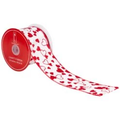 Northlight Glittered Hearts Valentine's Day Wired Craft Ribbon-2.5" X 10 Yards - White And Red 16 Northlight Glittered Hearts Valentine's Day Wired Craft Ribbon-2.5" X 10 Yards - White And Red -Northlight 300977293660336