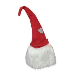 Northlight Gnome With Bendable Felt Hat With Heart Accent Christmas Decoration - 21" White -Northlight 303949390067024